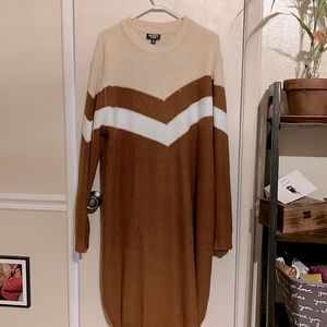 Chevron print sweater dress